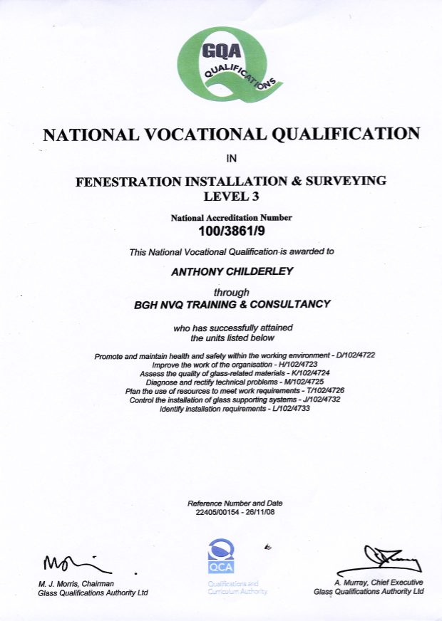 NVQ Fully Trained Staff