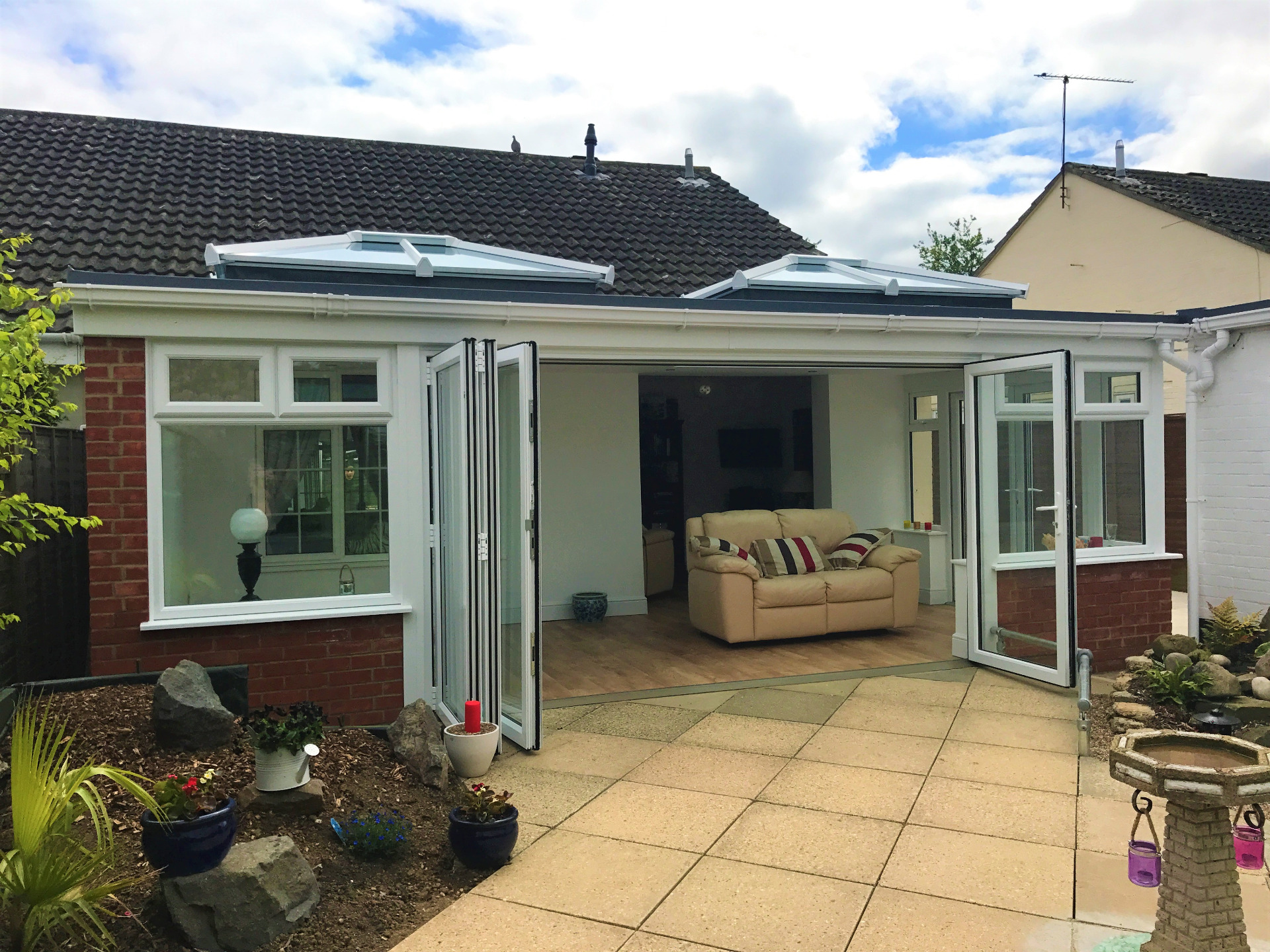 disabled acces conservatory with sky pods and Sarnafil roofing